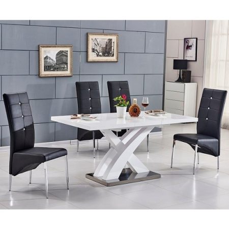 George table à manger 6 personnes 160 cm blanche (sans chaise)