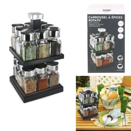 Carrousel tournant a étage 16 pots en verre M6 A1/M6