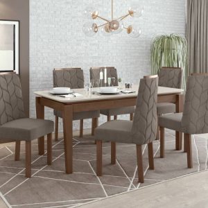 Aries table 1,80 m – imbuia naturale/off white