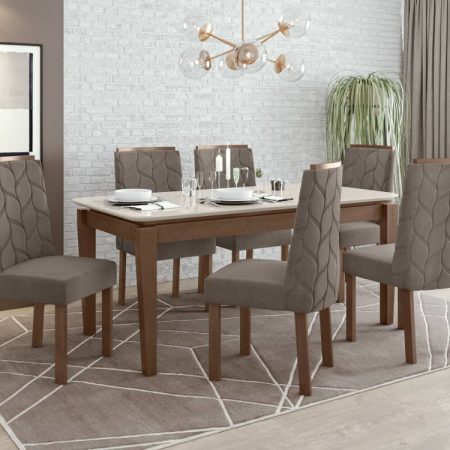 Aries table 1,80 m – imbuia naturale/off white