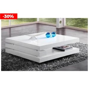 Ice table basse laquée blanc