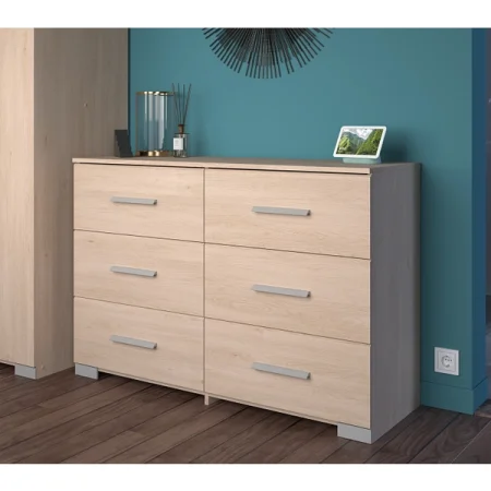 EKKO COMMODE 6 TIROIRS CHEST BROOKLYN OAK