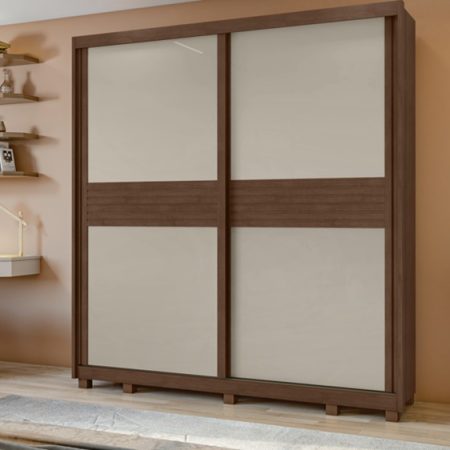 NIX ARMOIRE 02PORTES/ IMBUIA CL/OFF WH/IMBUIA CL  H 230XP 53X L 220