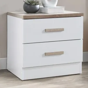 SKAIDO CHEVET BLANC ET CHENE 50 X 40 X 50CM