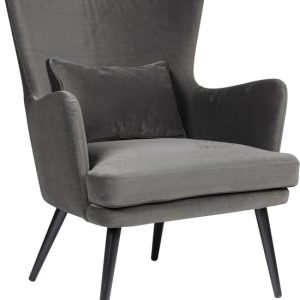 JESSY  FAUTEUIL GRIS VELOURS