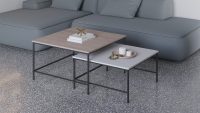 SET 2 TABLES BASSE FIORENZA SAHARA/BLANC