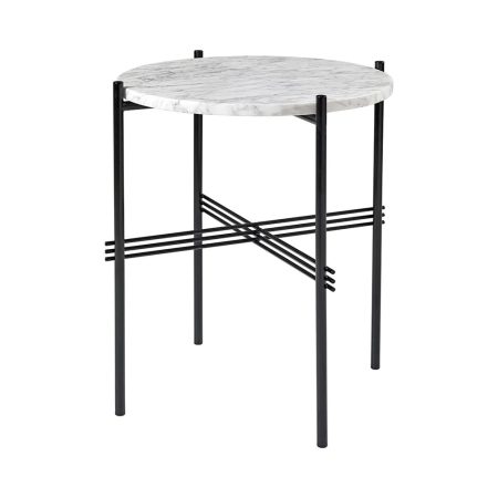 TABLE DE COIN KENDALL VERRE MARBRE BLANC