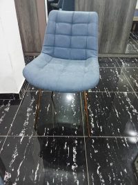 GINA DINING CHAISE BLEU PIEDS EN OR