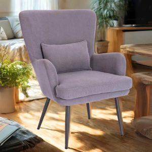 JESSY  FAUTEUIL GRIS VELOURS ( DISPONIBLE DANS 20 JOURS )