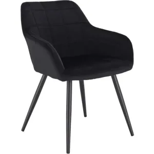 EARTHA CHAISE NOIRE VELOUR (DISPONIBLE DANS 20 JOURS)