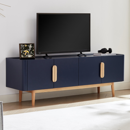 DUNELON MEUBLE TV  BLEU & CHÊNE