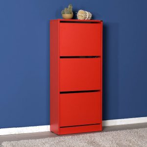 MEUBLE À CHAUSSURES ROUGE 12 PAIRES SHC-330-KK-1