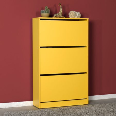 MEUBLE A  CHAUSSURES JAUNE 16 PAIRES SHC-530-HH-1