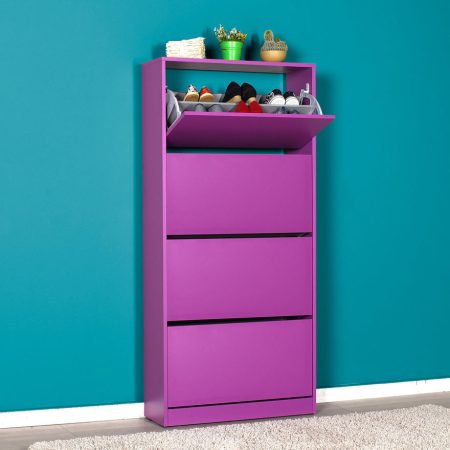 MEUBLE A  CHAUSSURES 24 PAIRES  VIOLET SHC-540-UU-1