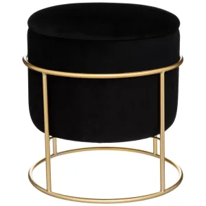 POUF COFFRE VELOUR ELIANE  NOIR 187758B