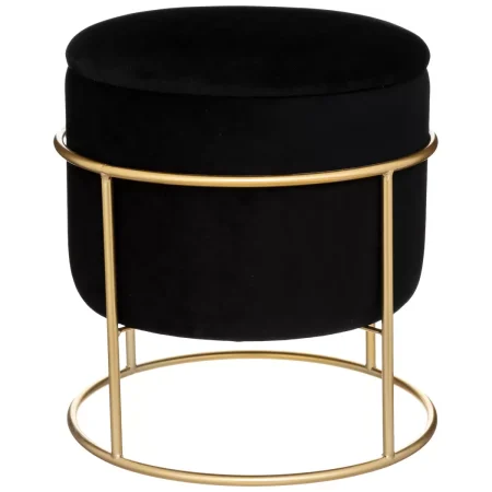 POUF COFFRE VELOUR ELIANE  NOIR 187758B