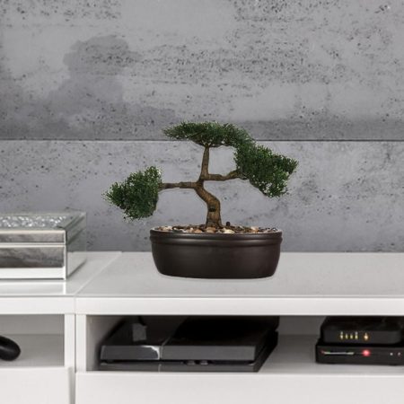 BONSAI POT CERAMIQUE  BAKI NOIR H23 103379