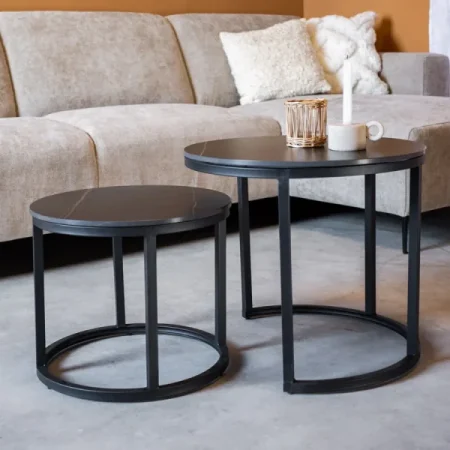 Ensemble de tables basses FLEX (lot de 2) noir