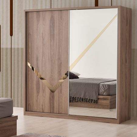 DOGAN ARMOIRE MARRON  L: 205 x  p: 60  H: 210 CM 