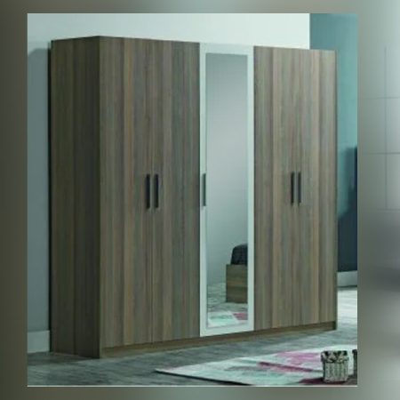 LINDA ARMOIRE OAK WALNUT/BLANC 215x220x60