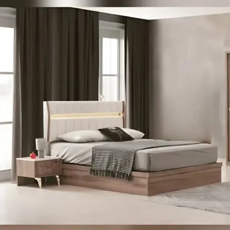 DOGAN LIT MARRON PLUS DEUX CHEVETS  180CM / 200CM