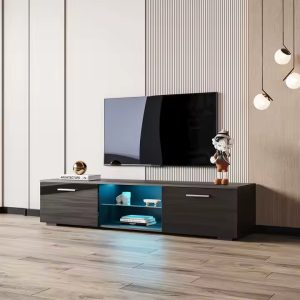 ECLIPSE II MEUBLE TV NOIR- 160 X 39 X 35 CM