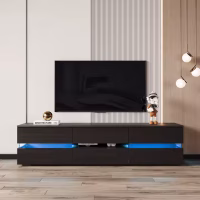 LINA MEUBLE TV NOIR LED 177*39*45 CM