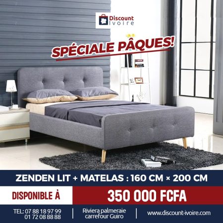 LIT ZENDEN 160X200CM + MODAFLEX STAR – Matelas – 160 x 200 cm – Epaisseur 20 cm
