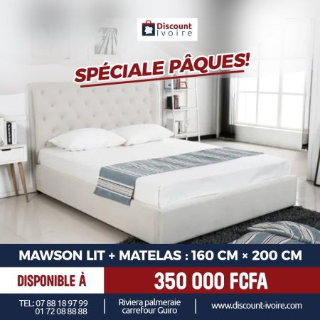 LIT MAWSON 160 × 200 cm +MODAFLEX STAR – Matelas – 160 x 200 cm – Epaisseur 20 cm