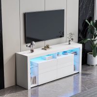 W96 BUFFET AVEC LED BLANC-170*40*72CM