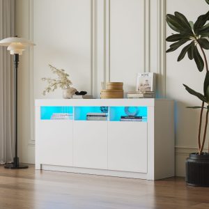 BUFFET ENOLA 3 DOOR WITH LED - BLANC 160*40*80