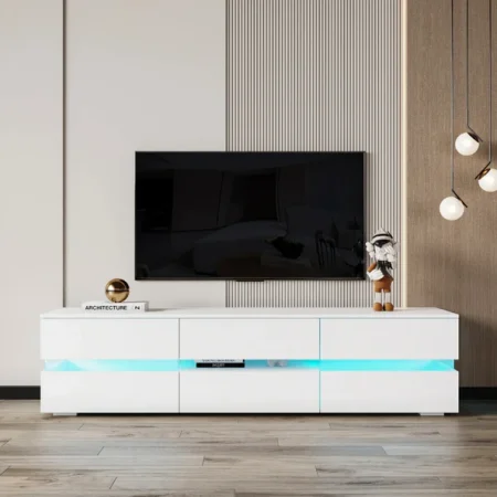 LINA MEUBLE TV BLANC LED 177*39*45 CM