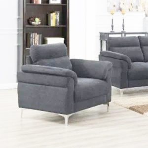 CANAPE LUSK UNE PLACES GRIS FONCE 110X89X92CM