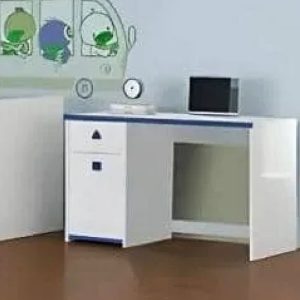 BUREAU SANDRA  BLANC / BLEUE 120X58X77CM
