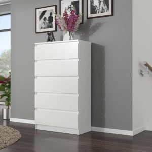 COMMODE FLOYD SHINY WHITE + BLACK 60X40X120CM