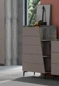 COMMODE JENS 60X40X120CM COULEUR DARK WALNUT+ GREY ( DISPONIBLE A PARTIR DU 15 OCTOBRE)