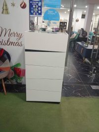 COMMODE FLOYD SHINY WHITE + BLACK 60X40X120CM