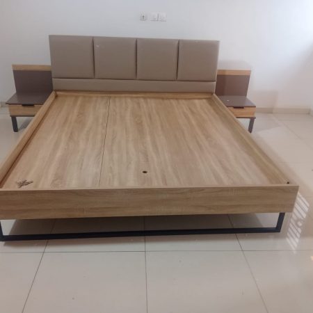 LIT ONTO + 2 CHEVETS  180X200CM  COULEUR Walnut+ Grey