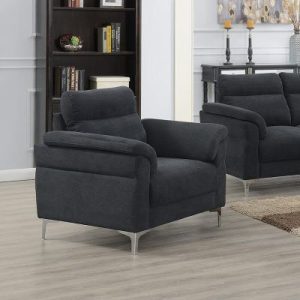 CANAPE LUSK UNE PLACES GRIS FONCE 110X89X92CM