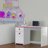 BUREAU SANSA  BLANC / VIOLET 120X58X77CM