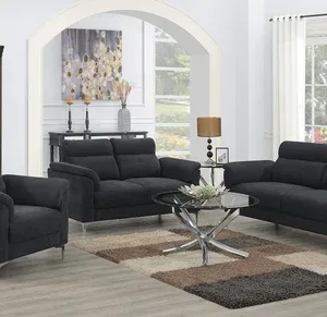 ENSEMBLE CANAPES  LUSK GRIS FONCE 203X89X92CM