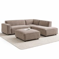 PRIMO CORNER SOFA CANAPE D'ANGLE + POUF  COULEUR TAUPE