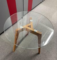 Table ronde en verre diam 80cm M1