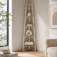 Étagère d’angle 5 niveaux « Casa Blanca » 180cm Blanc