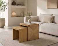 Lot de 2 Tables Gigognes « Bella » 50cm Naturel