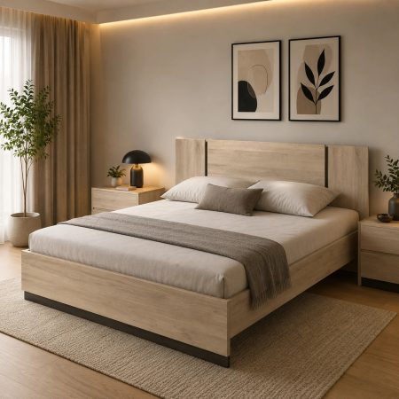 Lit Adulte Design « Watson » 160x200cm Naturel