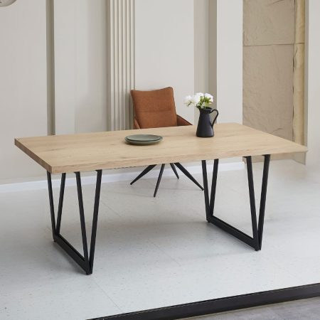 HAMBURG Table a manger Naturel – Noir