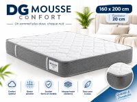 DG MOUSSE MATELAS 160 X 200 CM EP 20CM - SUPER CONFORT ORTHOPEDIQUE MEDICALE