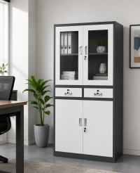 ARMOIRE 2 BATTANT SEMI VITRE
