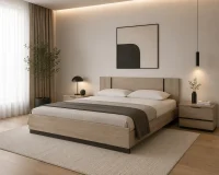 Lit Adulte Design « Watson » 180x200cm Naturel  (SANS CHEVETS)